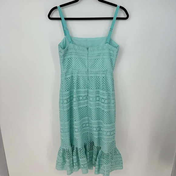 J. Crew Floral Cyan Square Neck Spaghetti Strap Midi Mermaid Dress - Picture 2 of 4